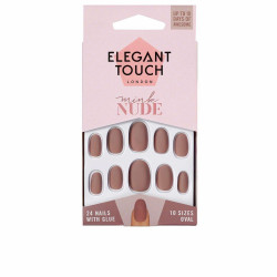 POLISHED COLOUR 24 nails with glue oval mink nude