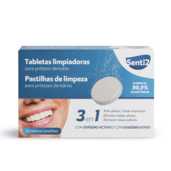 Tabletas Limpiadoras para Dentaduras Postizas 30 Unidades