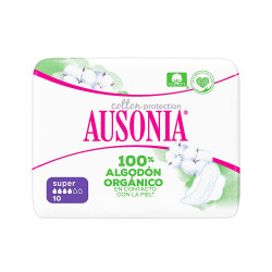 AUSONIA ORGANIC compresas super alas 10 uds