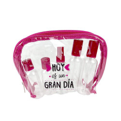 NECESER VIAJE TRANSPARENTE LOTE 6 pz